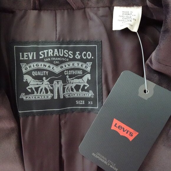 Levi's Oversized Blazer Jacket Women's Size XS Brown Velvet - Picture 7 of 10